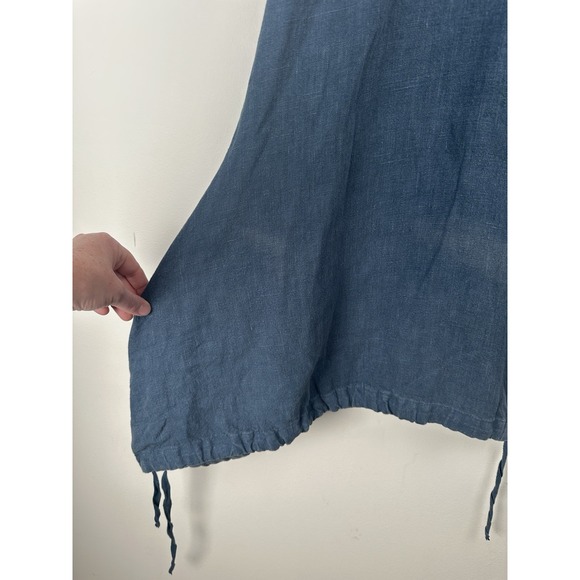 Bryn Walker Tunic Top Size Large Blue Linen Lagenlook Minimalist - Picture 3 of 13